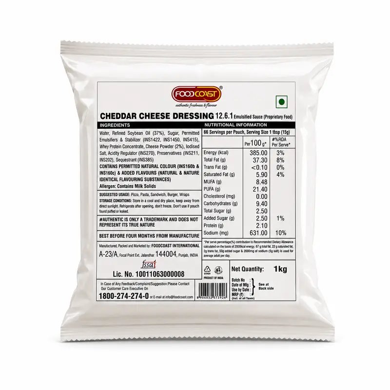 FoodCoast Cheddar Cheese Dressing 1kg
