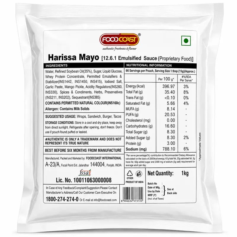 FoodCoast Harissa Mayo 1kg