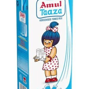 Amul Taaza Homogenised Toned Milk 1Ltr